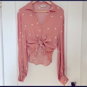 Dress Forum - Blush Pink Polka Dot Blouse